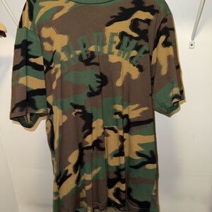 Supreme Green and Brown Camouflage Short Sleeve Tee
